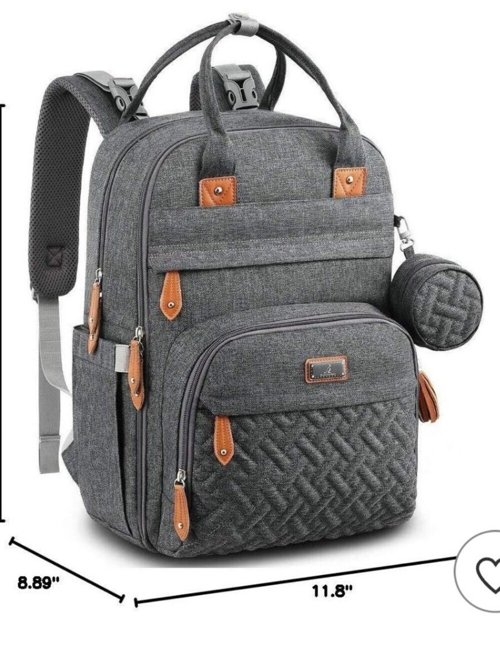 BabbleRoo Original Diaper Bag Backpack Style26L Hands Free. - Picture 15 of 15